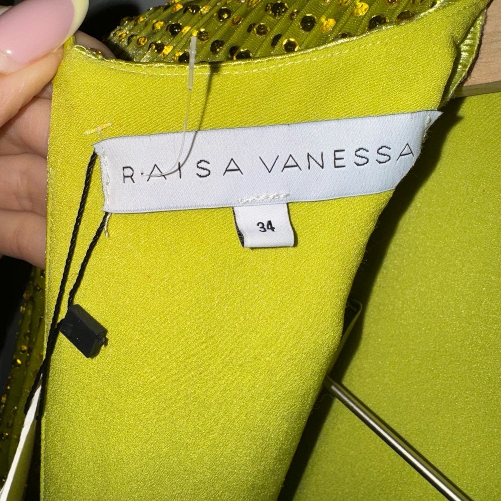 RaisaVanessa yellow embellished gown US 2 - Picture 8 of 12